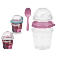 Pote de 0,5 L com copo e colher - 1 unidade