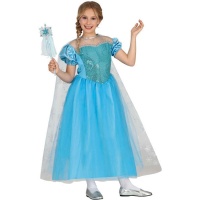 Fato de Princesa do Gelo com capa para rapariga