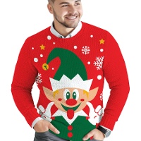 Camisola de Natal de duende para homem