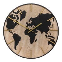 Relógio de parede com mapa-mundo 60 cm - DCasa