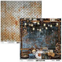 Papel Vintage Garage para scrapbooking - Papéis Mintay - 1 folha