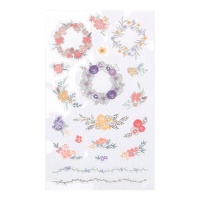 Autocolantes de flores com formas e desenhos variados - Dailylike - 1 folha