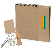 Kit para colorir com caderno e lápis de cor