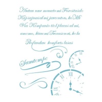 Stencil com caligrafia e relógios 20 x 28,5 cm - Artis decor - 1 unidade