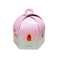 Caixa 23 x 23 x 19 cm para bolo alto hexagonal com pega