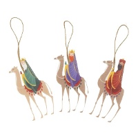 Pendentes dos Reis Magos montados em camelos - 3 unidades