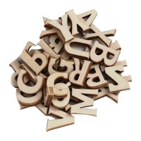 Letras de madeira de cor escura 1,5 cm - 30 pcs.