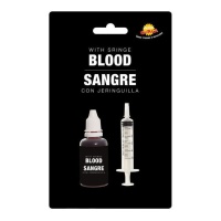 Sangue artificial com seringa