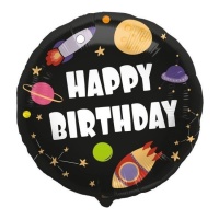 Balão de Feliz Aniversário Galaxy 45 cm - Folat