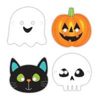 Máscaras de Halloween em cartão - 8 unid.