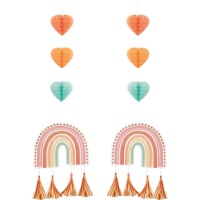 Decorações suspensas Boho arco-íris - 2 pcs.
