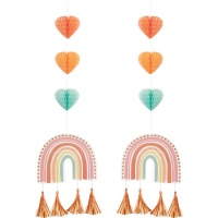 Decorações suspensas Boho arco-íris - 2 pcs.