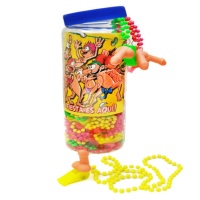 Frasco de colares de pénis com apito cores sortidas - 24 unidades