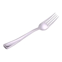 Garfos de plástico prateados premium de 18,8 cm - 10 peças