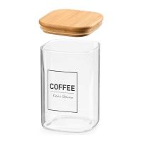Pote de 1,2 L de borossilicato com tampa de bambu Coffee
