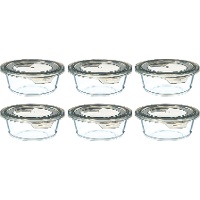 Pote de vidro 0,4 L com tampa cinza - 6 unidades