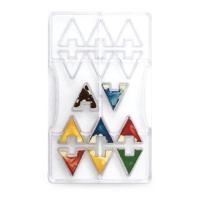 Molde de chocolate triangular para chocolate 20 x 12 cm - Decora - 14 cavidades