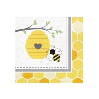 Guardanapos Baby Bee Bee 16,5 x 16,5 cm - 16 unidades