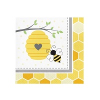 Guardanapos Baby Bee 16,5 x 16,5 cm - 16 unidades