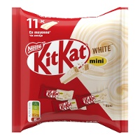 KitKat de chocolate branco com biscoito mini - Nestlé - 11 unidades