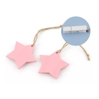 Molas pequenas de estrela cor-de-rosa 3,5 cm - 2 unidades