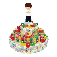 Torta de guloseimas para comunhão de menino de 850 gr
