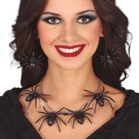 Conjunto de colar e brincos de aranha