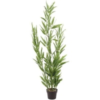 Planta artificial bambu com vaso preto 1 m