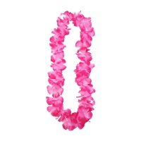 Colar havaiano de flores cor-de-rosa