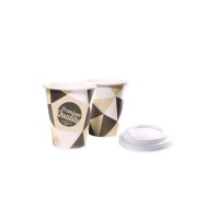 Copos de cartão de 120 ml com tampa com orifício - 25 unid.