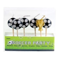 Velas de futebol com copo e bolas - 5 pcs.