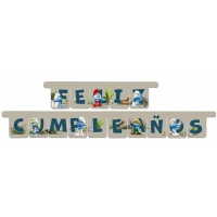 Grinalda de Feliz Aniversário Smurfs 3m