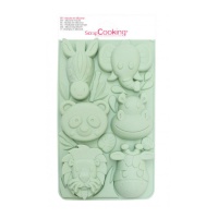 Molde de silicone para animais 17,5 x 30 cm - Scrapcooking - 6 cavidades