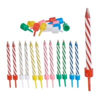Velas de cores clássicas - 12 unidades