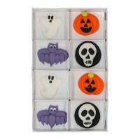Figuras de açúcar de Halloween de morcego e abóbora - Wilton - 8 unidades