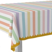 Toalha de mesa para bolos com rebordo dourado 1,37 x 2,59 m