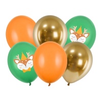 Balões de látex veado bebé 30cm - PartyDeco - 6 peças