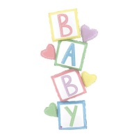 83 x 160 cm Baby Square and Hearts Balloon - Grabo