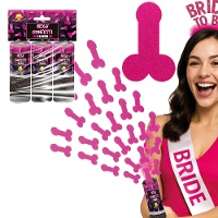 Canhão de confetes pênis fúcsia de 10,5 cm - 3 unidades