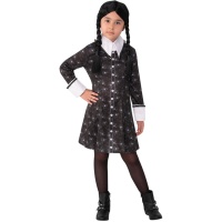Fantasia de Wednesday Addams num vestido de criança