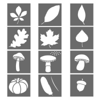 Stencil figuras de outono 9 x 9 cm - Artemio - 12 unidades
