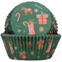 Cápsulas para cupcakes com enfeites natalinos - 48 unidades