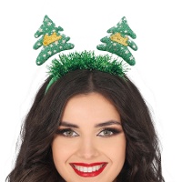 Tiara de Árvore de Natal com Estrelas