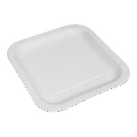 Pratos de 23 cm de papelão branco quadrados - 100 unidades
