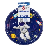 Pratos de coleção Astronauta 18 cm - 8 unidades