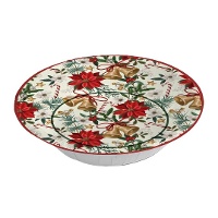 Tigelas com Flores de Natal e Sinos de 17,5 cm - 6 unidades