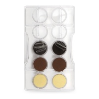 Molde para discos de chocolate 20 x 12 cm - Decora - 10 cavidades