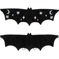 Asas de morcego com estrelas para criança