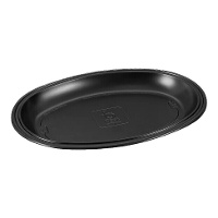 Bandeja ovalada de plástico resistente 25 x 18 cm - 3 unidades