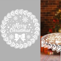 Toalha de mesa redonda de 1 m Merry Christmas vazada